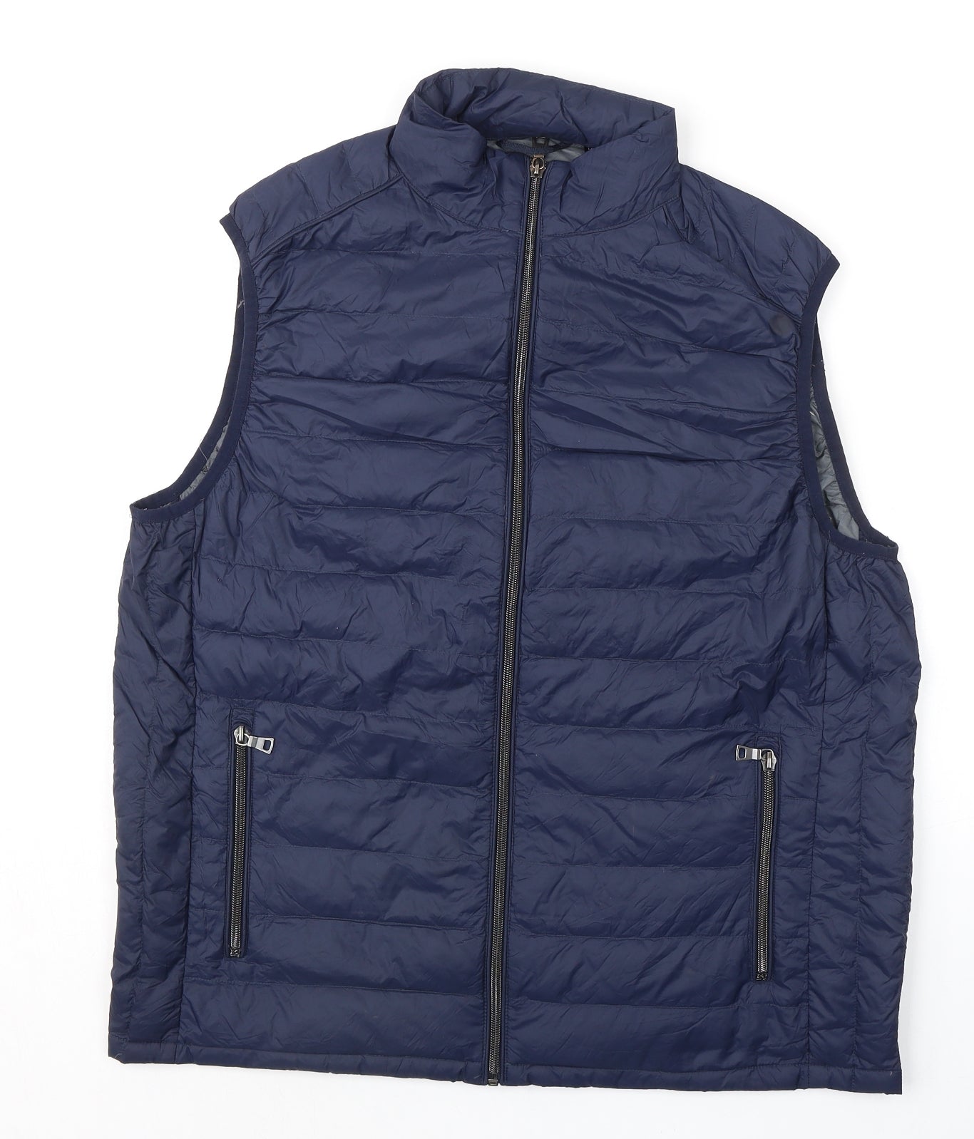 Marks and Spencer Mens Blue Gilet Jacket Size XL Zip - Breathable Quilted