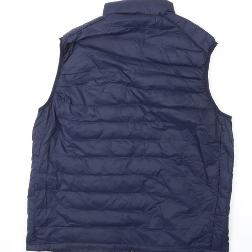 Marks and Spencer Mens Blue Gilet Jacket Size XL Zip - Breathable Quilted