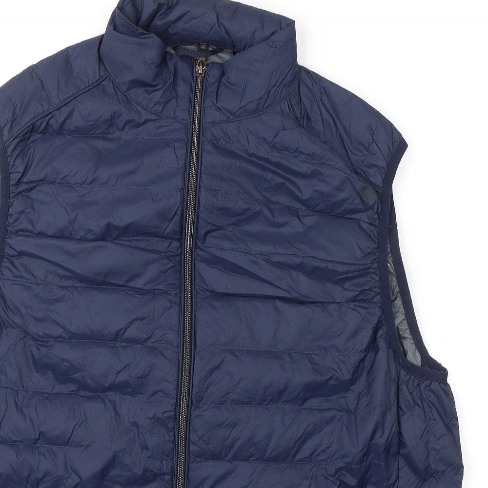 Marks and Spencer Mens Blue Gilet Jacket Size XL Zip - Breathable Quilted