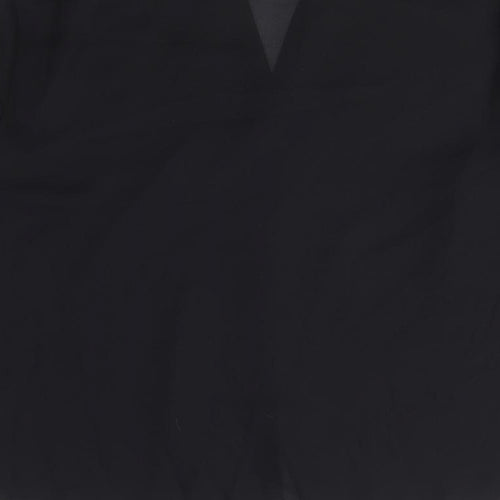 Jessica Holbrook Womens Black Polyester Basic Button-Up Size XL Collared
