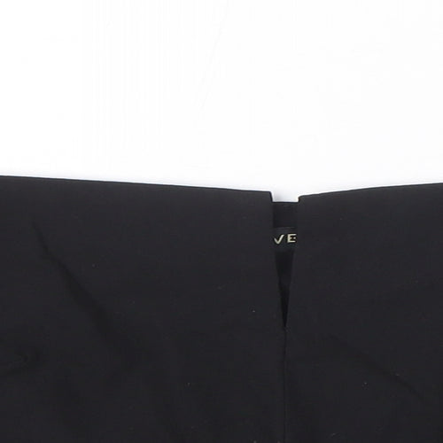 Vesper Womens Black Viscose Cropped T-Shirt Size 10 Off the Shoulder - V cut out detail