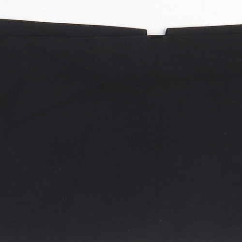 Vesper Womens Black Viscose Cropped T-Shirt Size 10 Off the Shoulder - V cut out detail