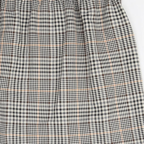 New Look Womens Brown Plaid Polyester Mini Skirt Size 10 - Button Belted