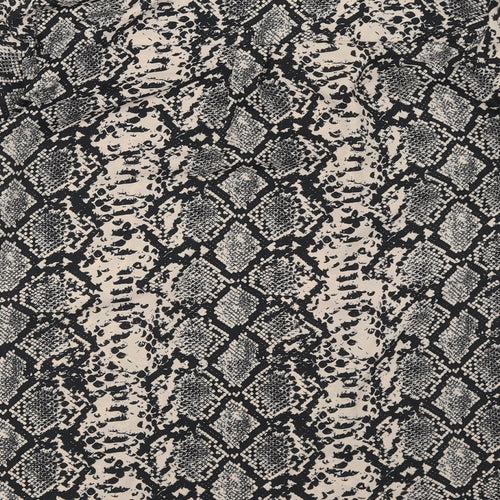 M&Co Womens Beige Animal Print Polyester Basic Blouse Size 10 Collared - Snake Print