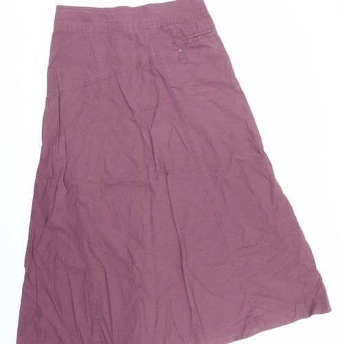 Fat Face Womens Purple Cotton Maxi Skirt Size 10 Snap - Lined