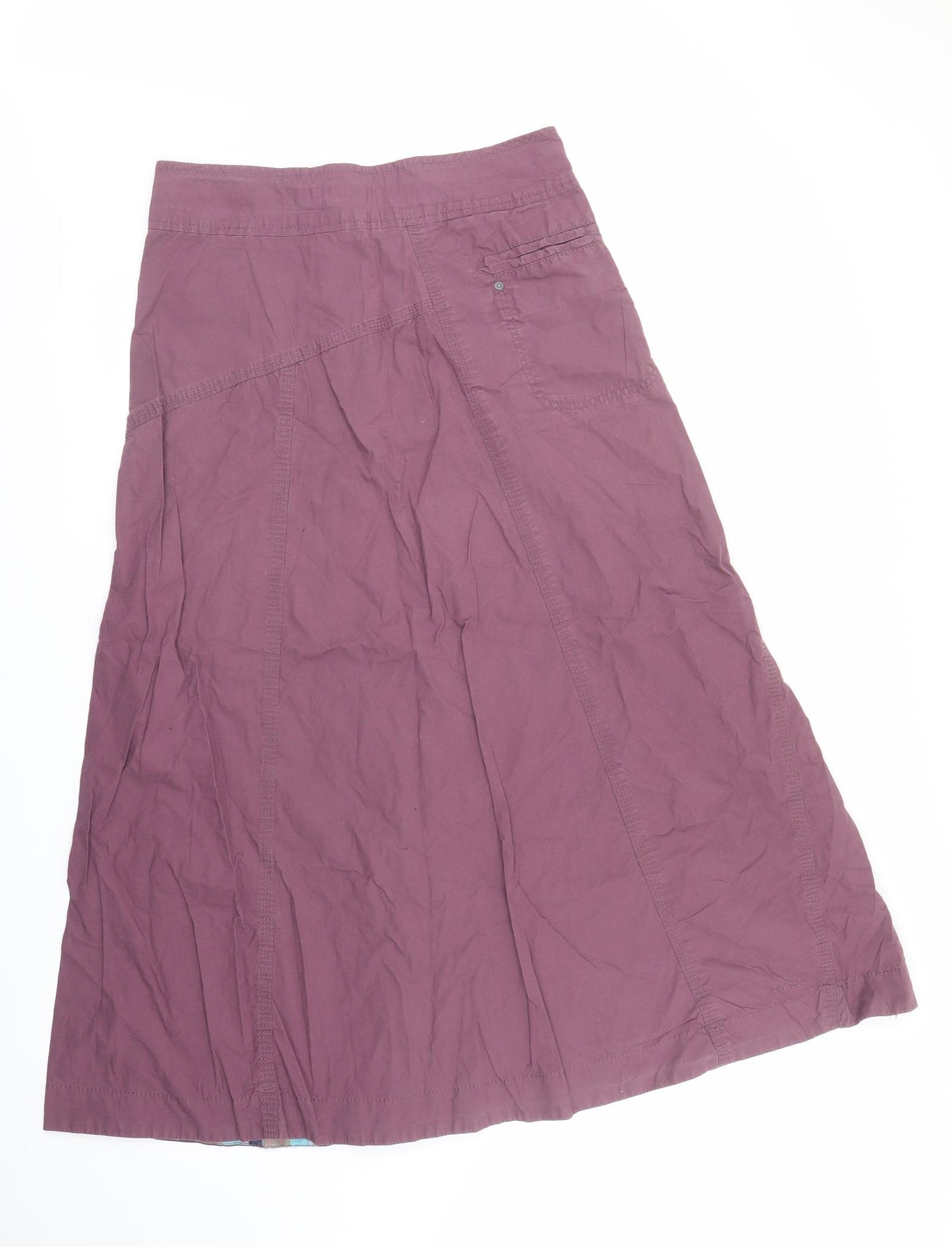 Fat Face Womens Purple Cotton Maxi Skirt Size 10 Snap - Lined