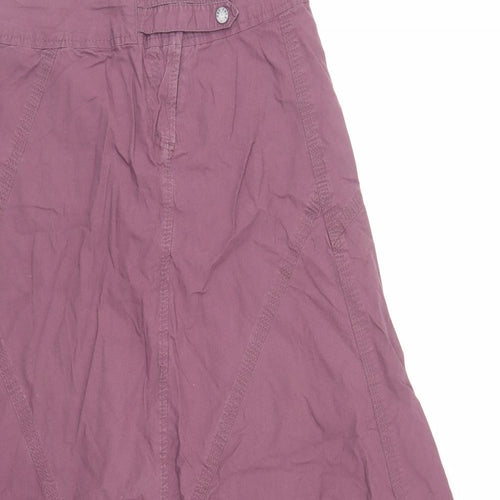 Fat Face Womens Purple Cotton Maxi Skirt Size 10 Snap - Lined