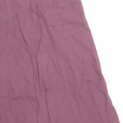 Fat Face Womens Purple Cotton Maxi Skirt Size 10 Snap - Lined