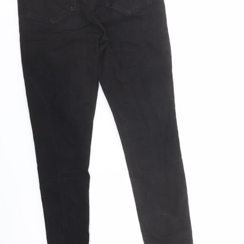 Marks and Spencer Womens Black Cotton Skinny Jeans Size 12 L30 in Regular Zip