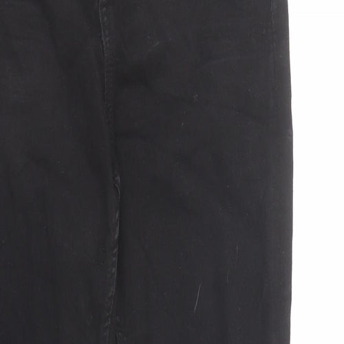 Marks and Spencer Womens Black Cotton Skinny Jeans Size 12 L30 in Regular Zip