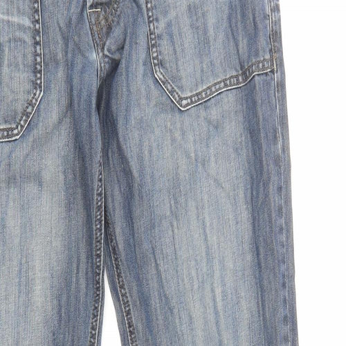 Bench Mens Blue Cotton Straight Jeans Size 32 in L33 in Regular Zip