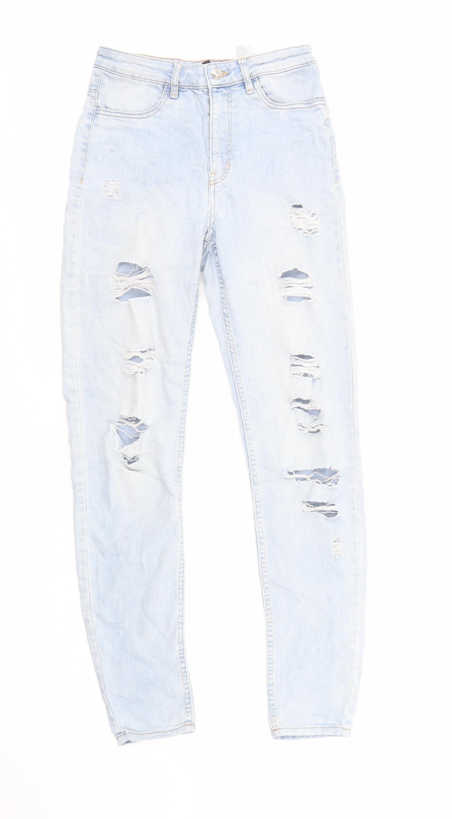 Divided by H&M Womens Blue Cotton Skinny Jeans Size 8 L29 in Regular Zip