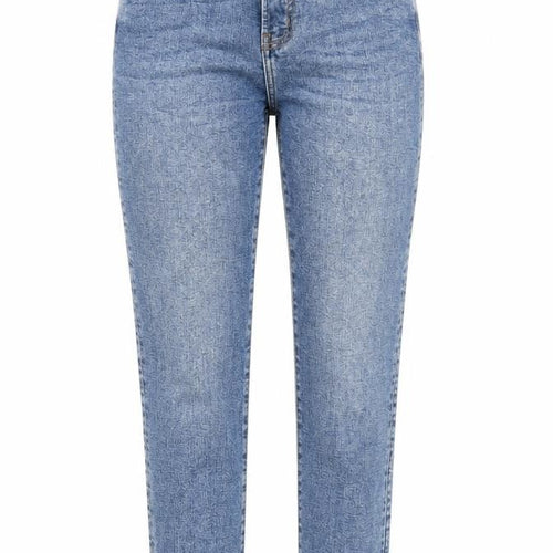 Denim & Co. Womens Blue Cotton Tapered Jeans Size 6 L28 in Regular Zip