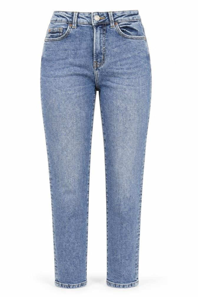 Denim & Co. Womens Blue Cotton Tapered Jeans Size 6 L28 in Regular Zip