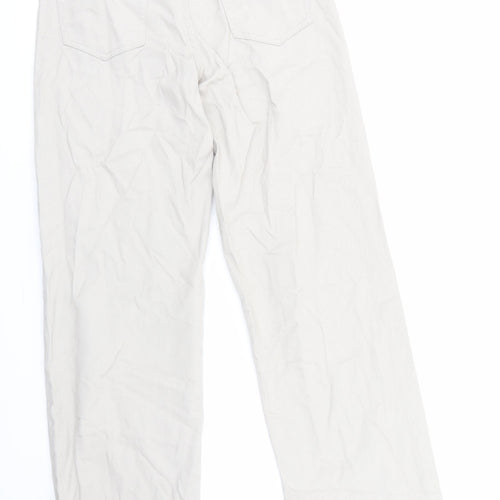 Divided by H&M Womens Grey Cotton Wide-Leg Jeans Size 8 L32 in Regular Zip