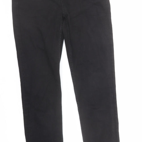 Marks and Spencer Womens Black Cotton Skinny Jeans Size 8 L27 in Regular Zip