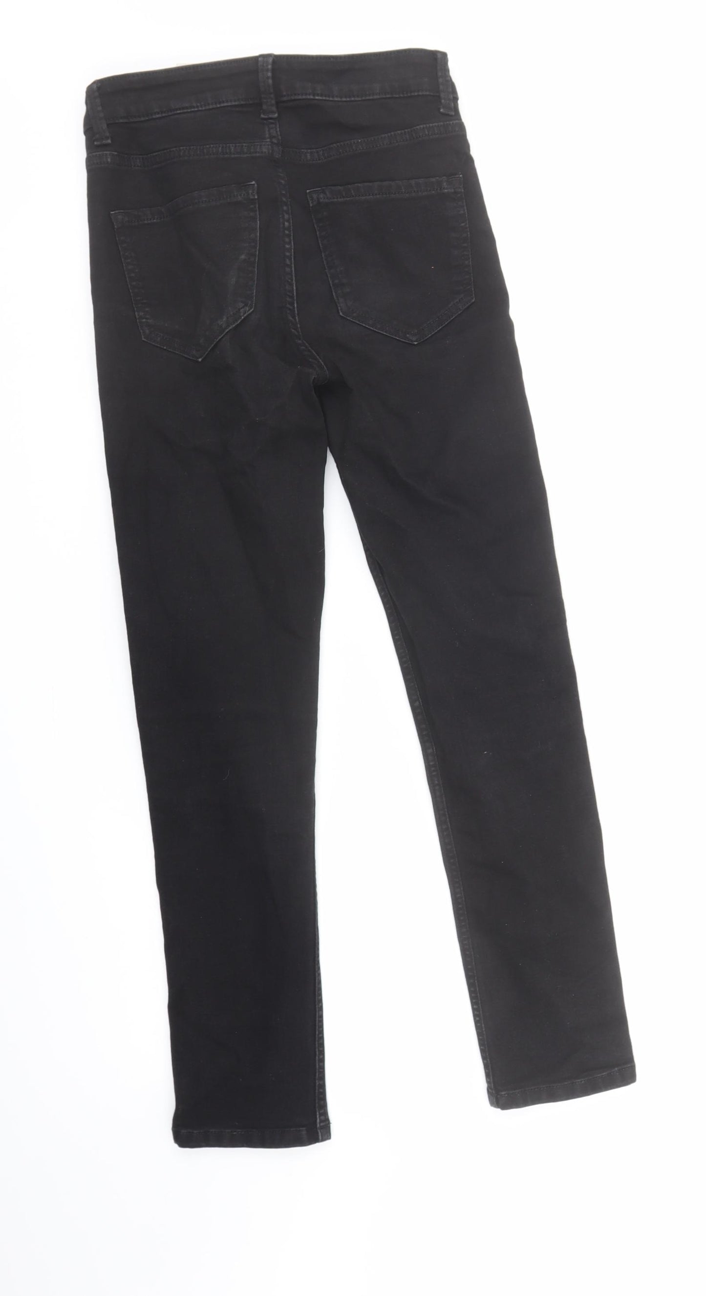 Marks and Spencer Womens Black Cotton Skinny Jeans Size 8 L27 in Regular Zip