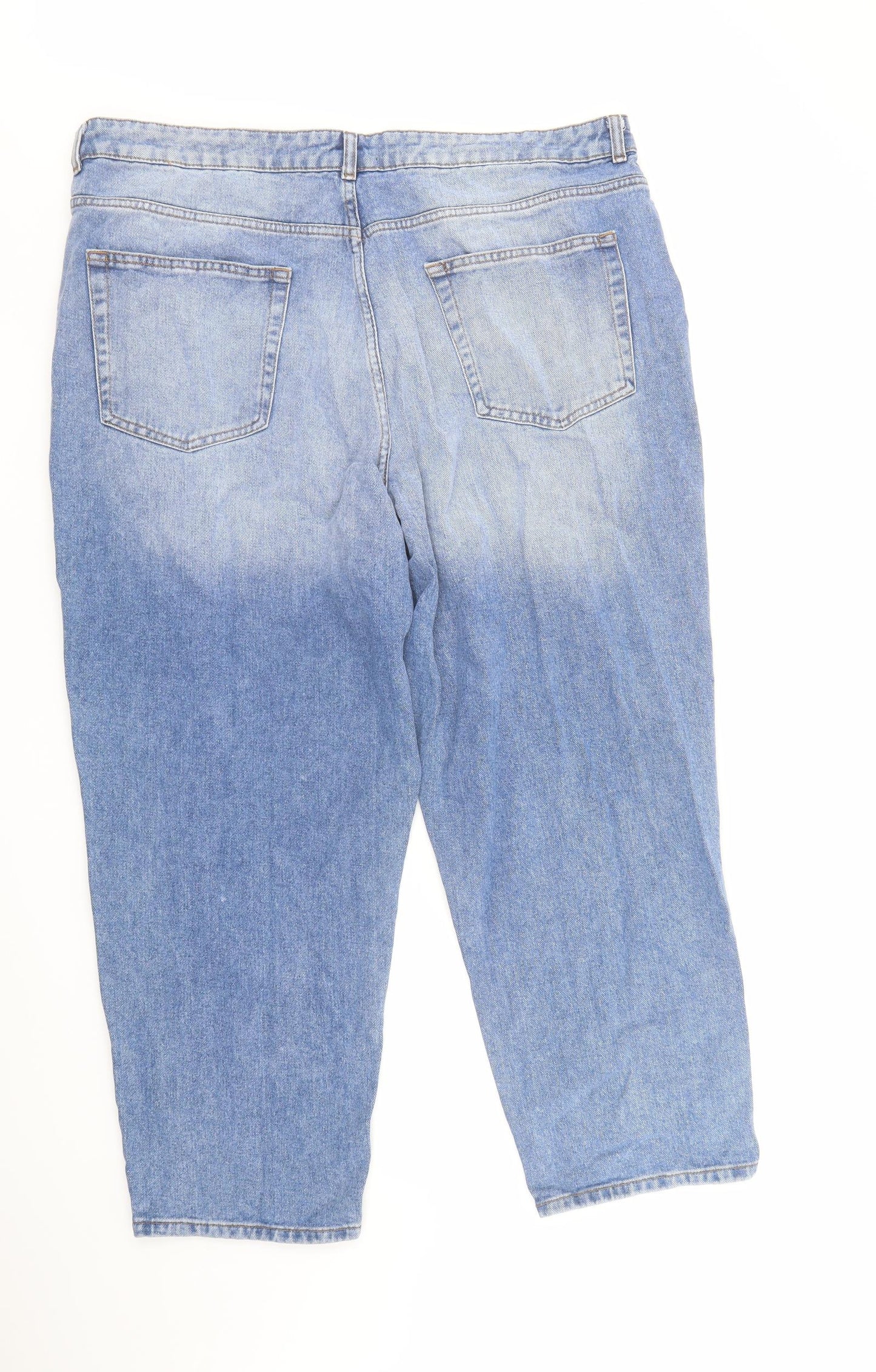 In the Style Womens Blue Cotton Straight Jeans Size 24 L28 in Regular Zip