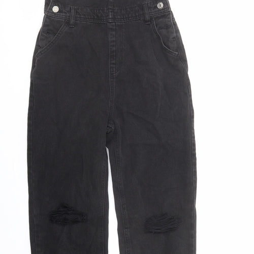 Denim & Co. Womens Black Cotton Straight Jeans Size 4 L28 in Regular Button - Dungarees