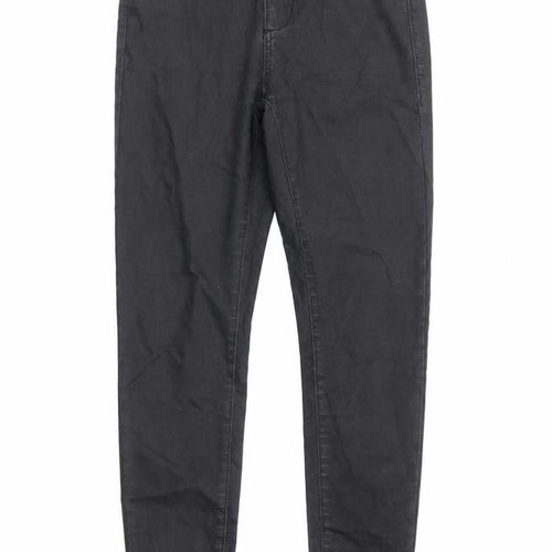 Topshop Womens Black Cotton Skinny Jeans Size 26 in L30 in Regular Zip - Coated