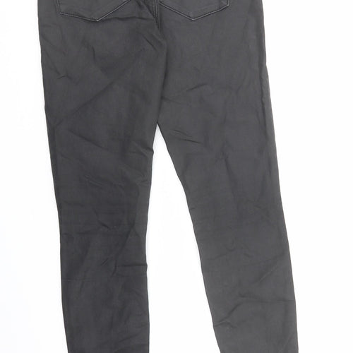 Topshop Womens Black Cotton Skinny Jeans Size 26 in L30 in Regular Zip - Coated