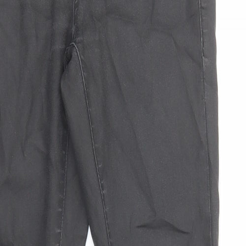 Topshop Womens Black Cotton Skinny Jeans Size 26 in L30 in Regular Zip - Coated