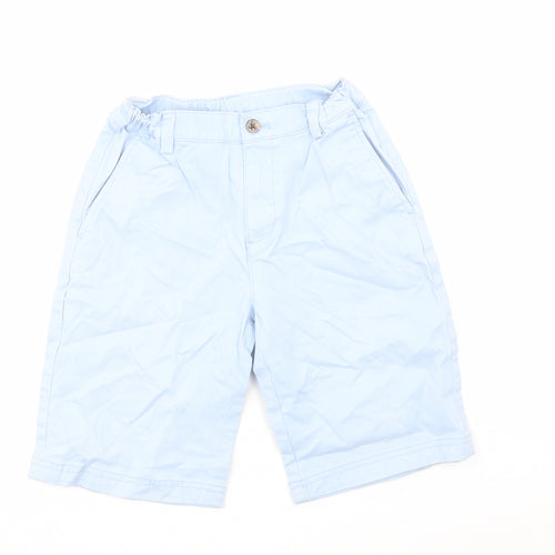 Brooks Brothers Boys Blue Cotton Chino Shorts Size 10 Years Regular Buckle - Elastic Waist