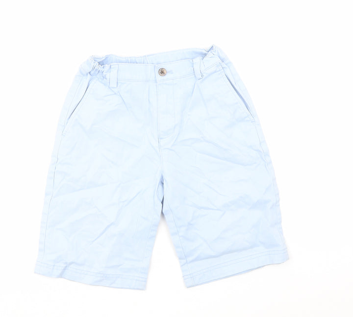 Brooks Brothers Boys Blue Cotton Chino Shorts Size 10 Years Regular Buckle - Elastic Waist