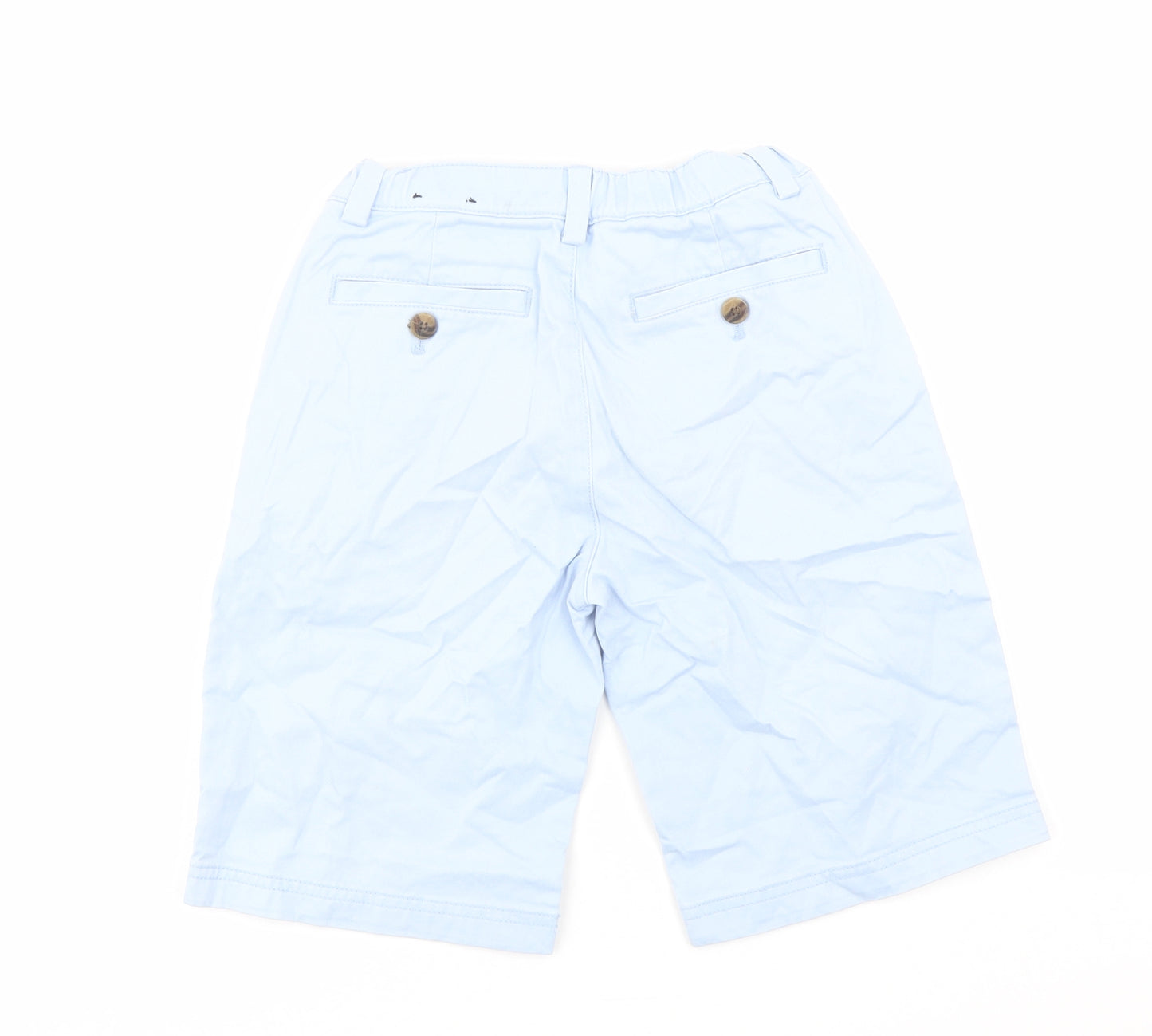 Brooks Brothers Boys Blue Cotton Chino Shorts Size 10 Years Regular Buckle - Elastic Waist