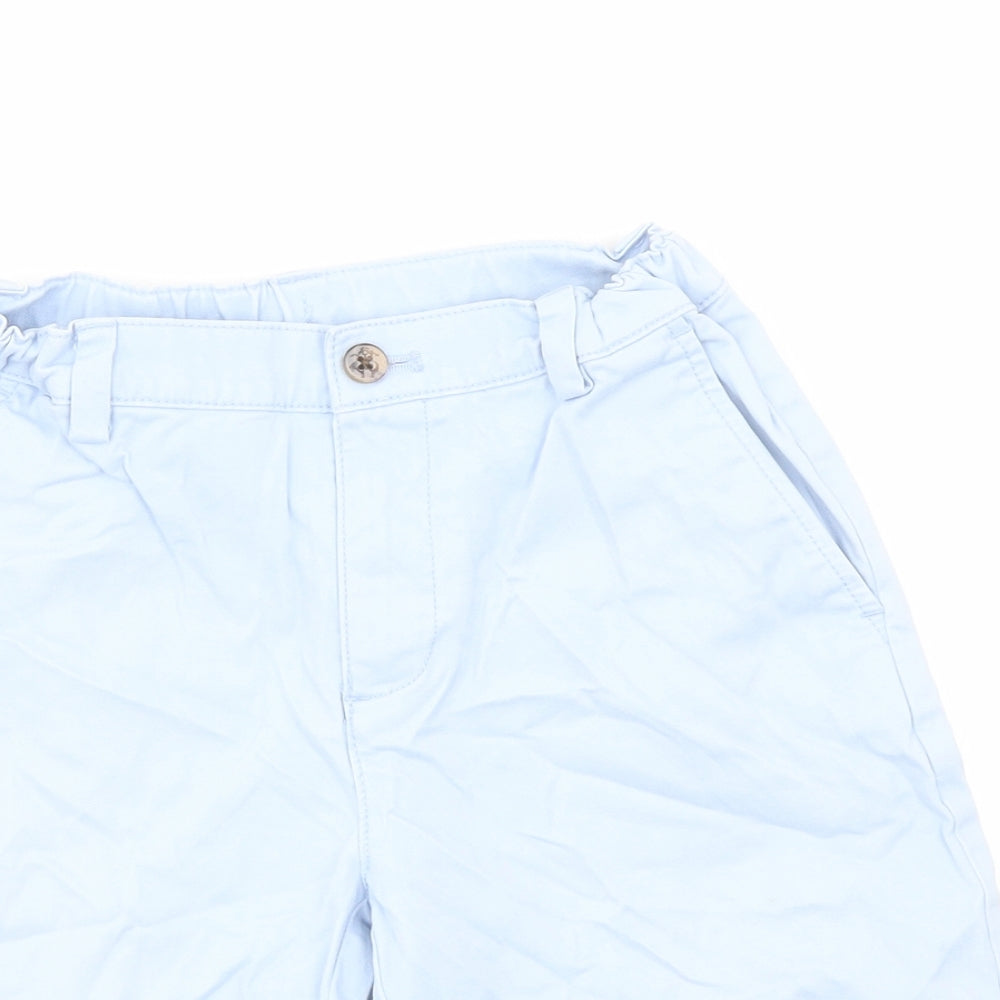 Brooks Brothers Boys Blue Cotton Chino Shorts Size 10 Years Regular Buckle - Elastic Waist