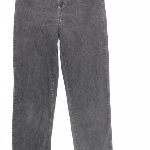 Relativity Womens Grey Cotton Straight Jeans Size 6 L30 in Regular Zip