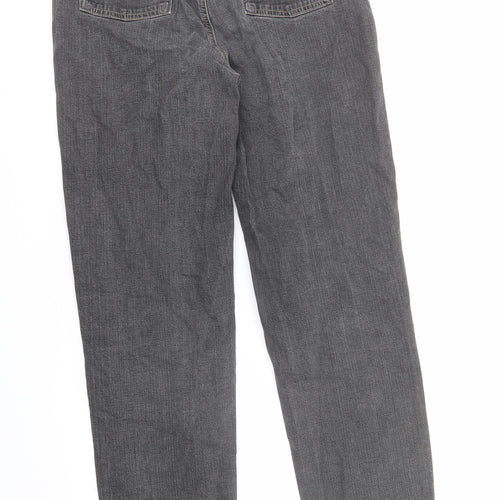 Relativity Womens Grey Cotton Straight Jeans Size 6 L30 in Regular Zip