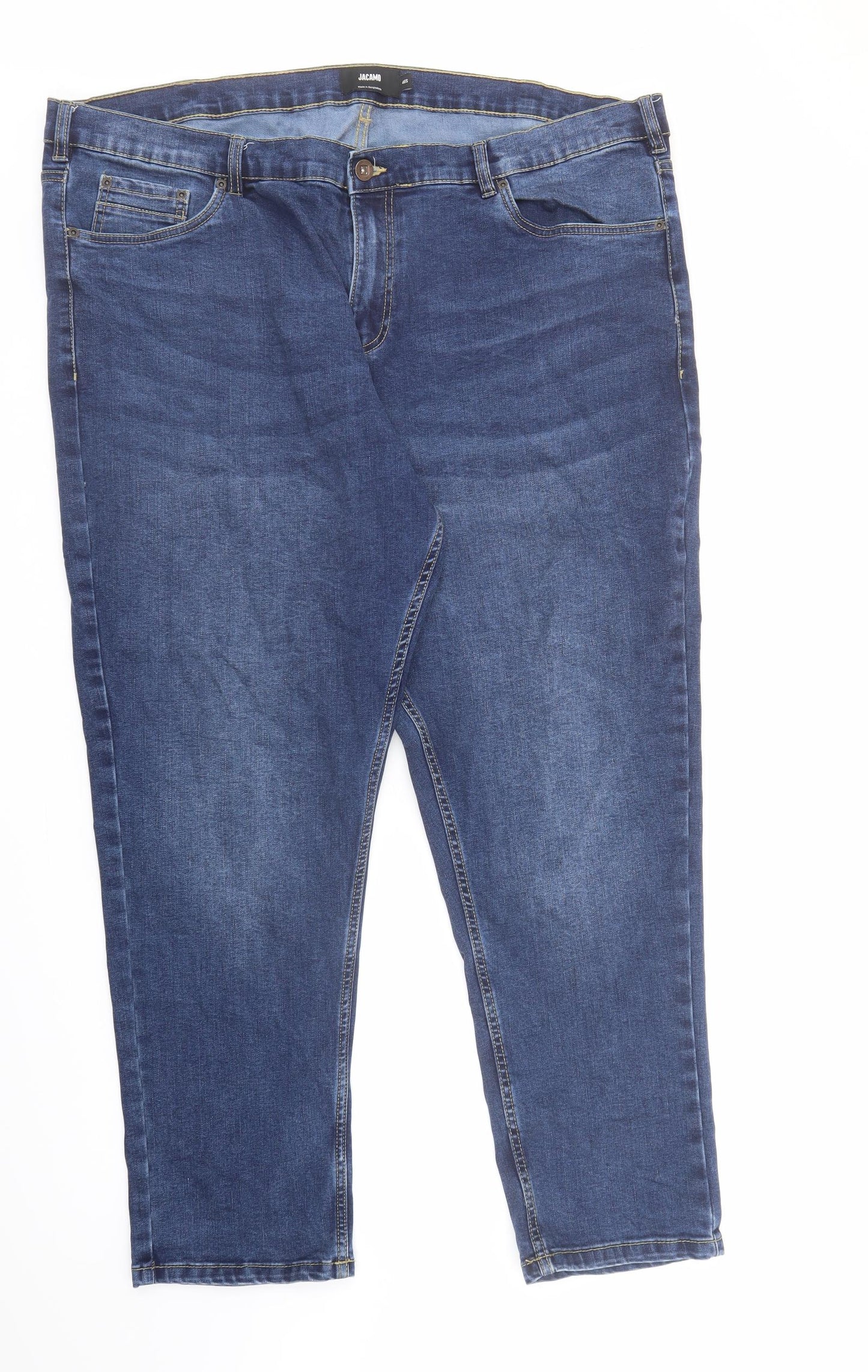 Jacamo Mens Blue Cotton Straight Jeans Size 46 in L29 in Regular Zip