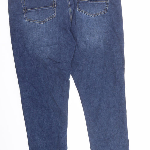 Jacamo Mens Blue Cotton Straight Jeans Size 46 in L29 in Regular Zip