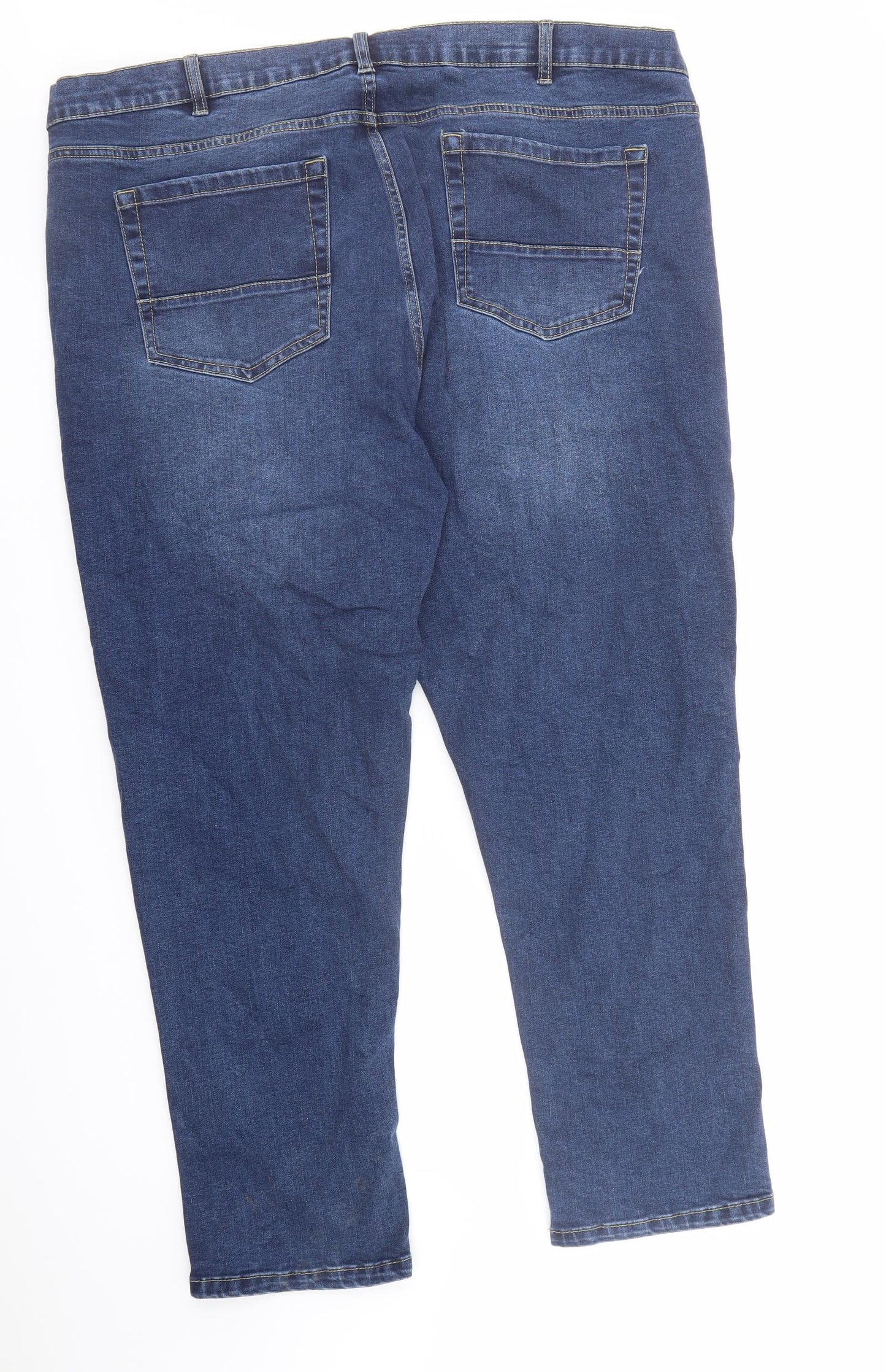 Jacamo Mens Blue Cotton Straight Jeans Size 46 in L29 in Regular Zip