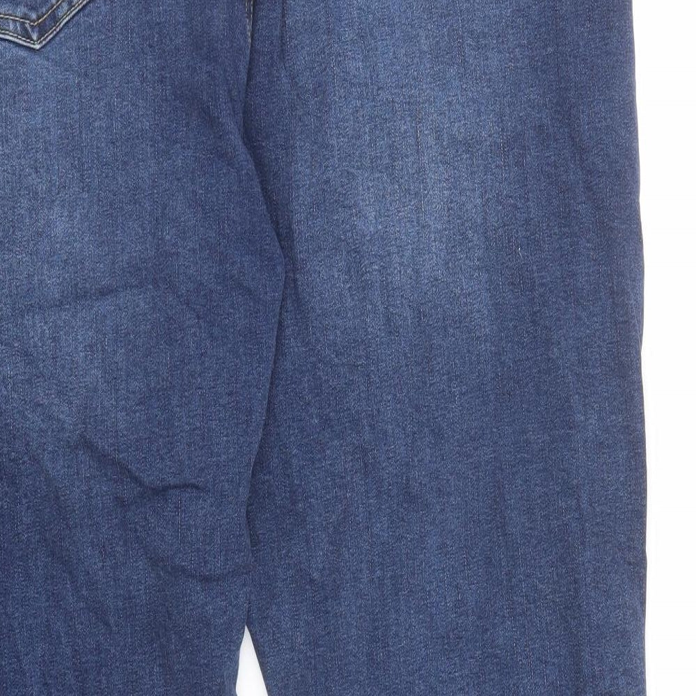 Jacamo Mens Blue Cotton Straight Jeans Size 46 in L29 in Regular Zip