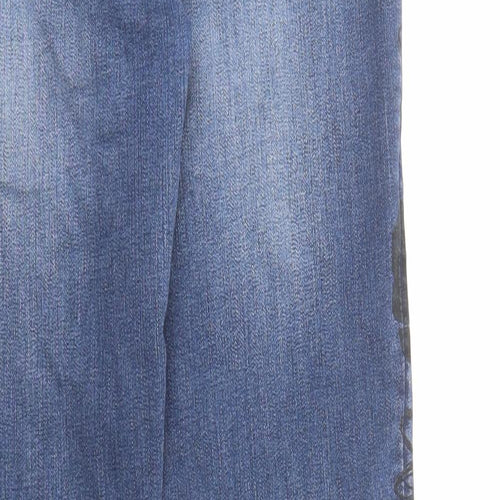 Desigual Womens Blue Floral Cotton Skinny Jeans Size 32 in L29 in Regular Zip - Embellished