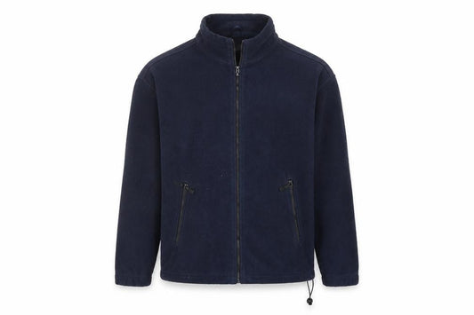 Front view of Northwood men’s blue jacket, size S, zip - zipped pockets
