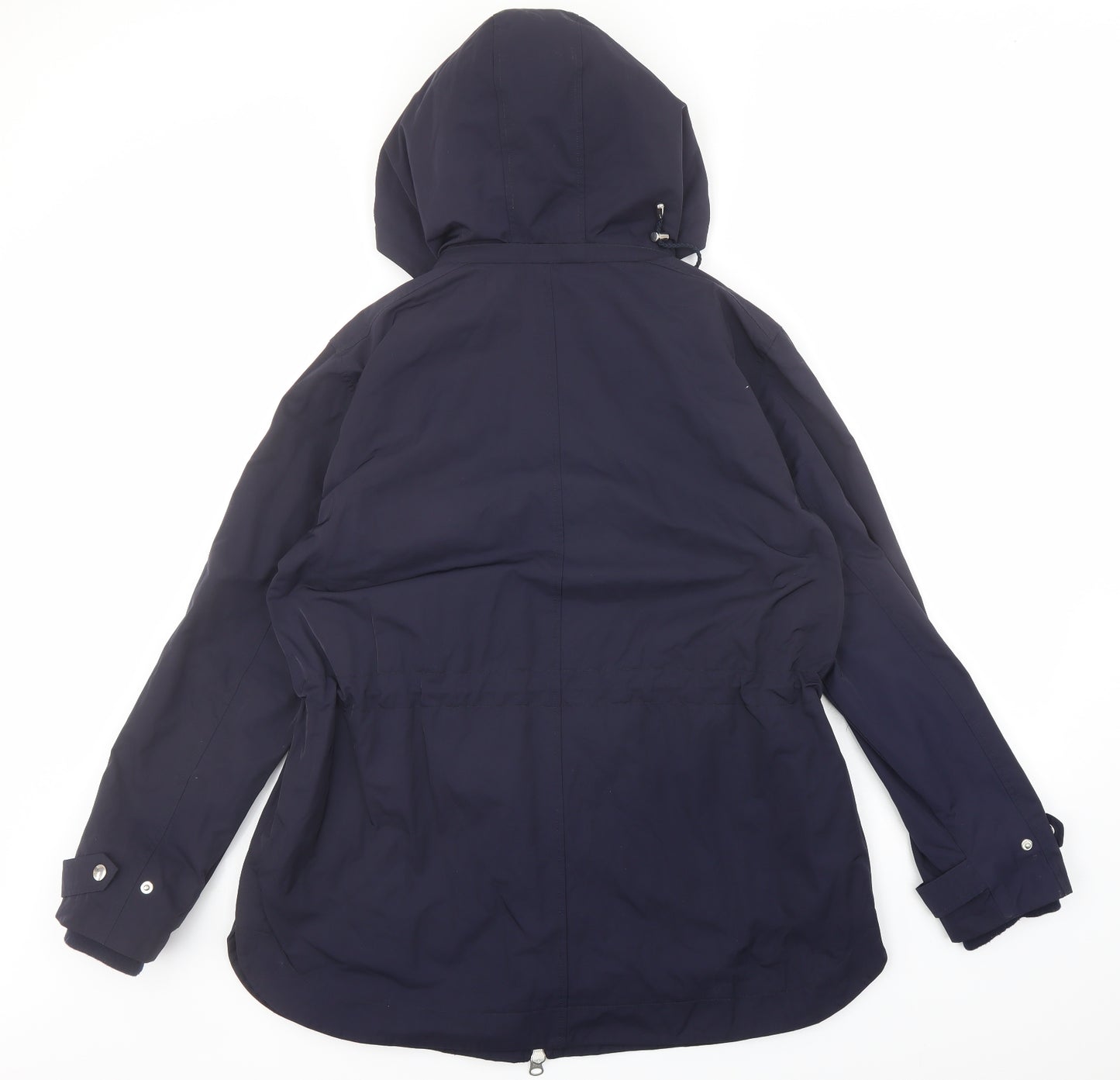 Jaeger Womens Blue Parka Coat Size 16 Zip - Hooded
