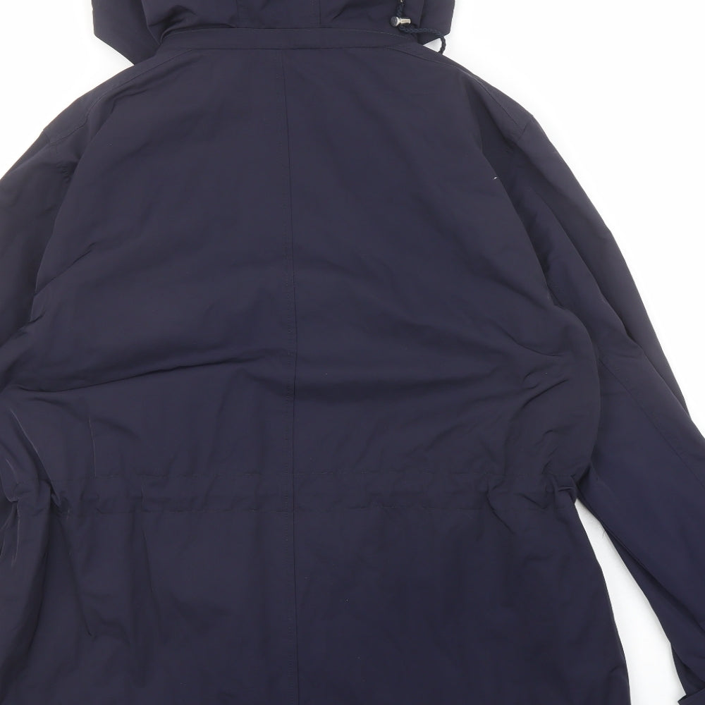 Jaeger Womens Blue Parka Coat Size 16 Zip - Hooded