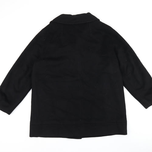 Zara Womens Black Overcoat Coat Size M Zip