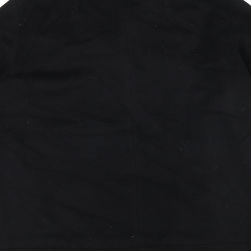 Zara Womens Black Overcoat Coat Size M Zip
