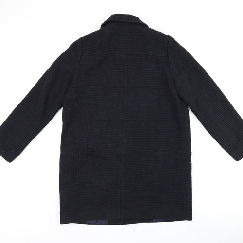 Debenhams Womens Black Overcoat Coat Size 12 Zip