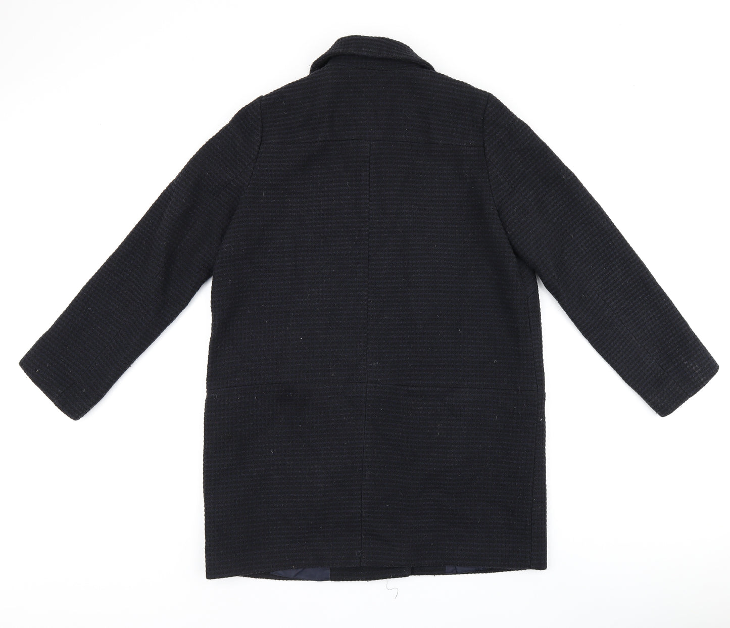 Debenhams Womens Black Overcoat Coat Size 12 Zip