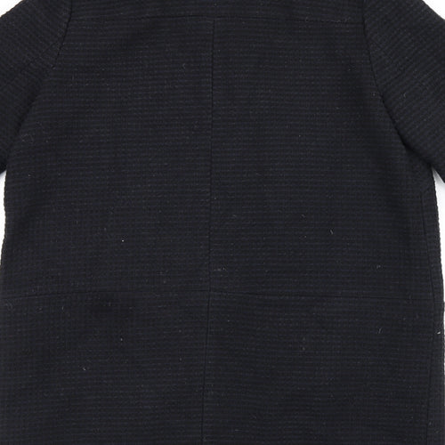 Debenhams Womens Black Overcoat Coat Size 12 Zip