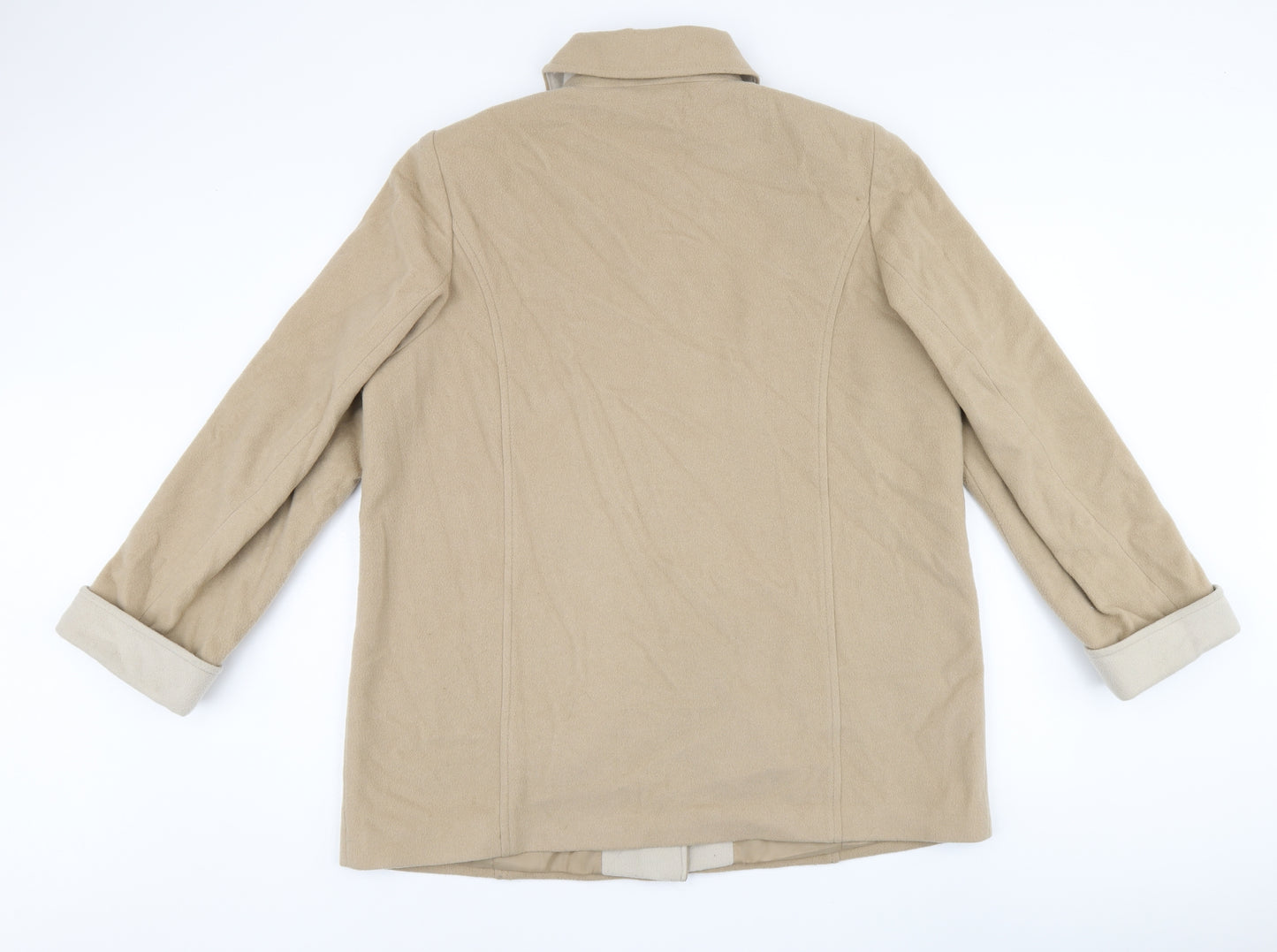 Marks and Spencer Womens Beige Overcoat Coat Size 18 Button