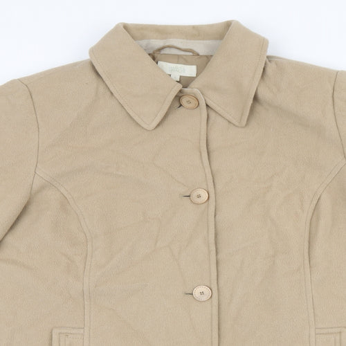 Marks and Spencer Womens Beige Overcoat Coat Size 18 Button