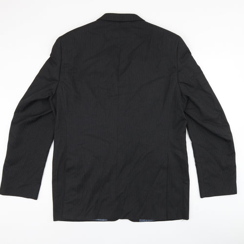 NEXT Mens Black Striped Polyester Jacket Suit Jacket Size 42 Regular