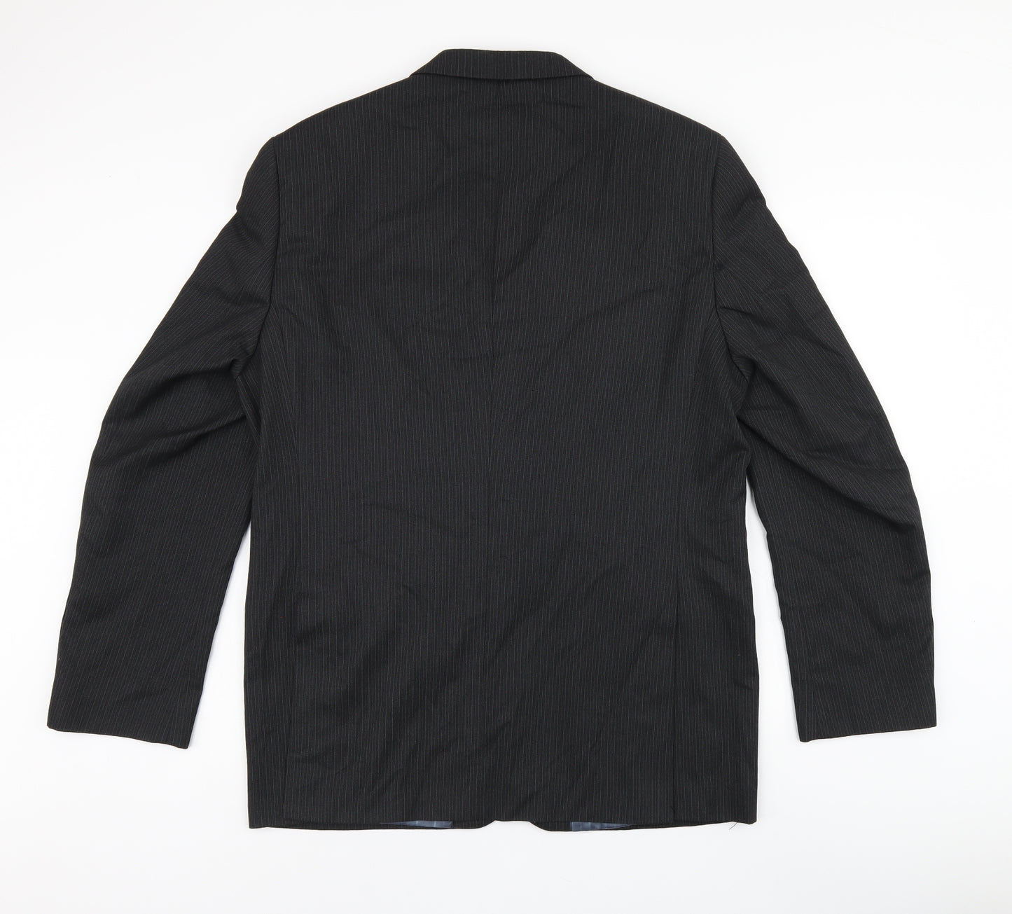 NEXT Mens Black Striped Polyester Jacket Suit Jacket Size 42 Regular