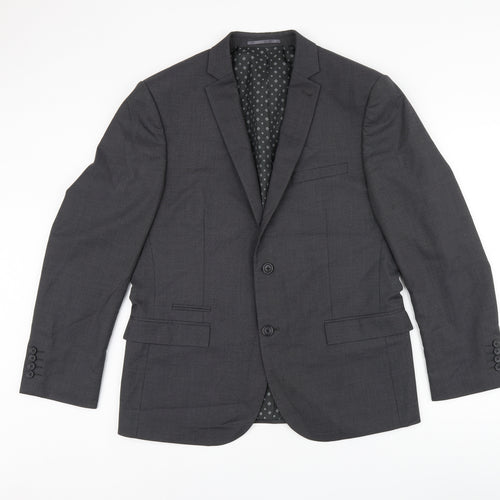 NEXT Mens Grey Polyester Jacket Suit Jacket Size 42 Regular